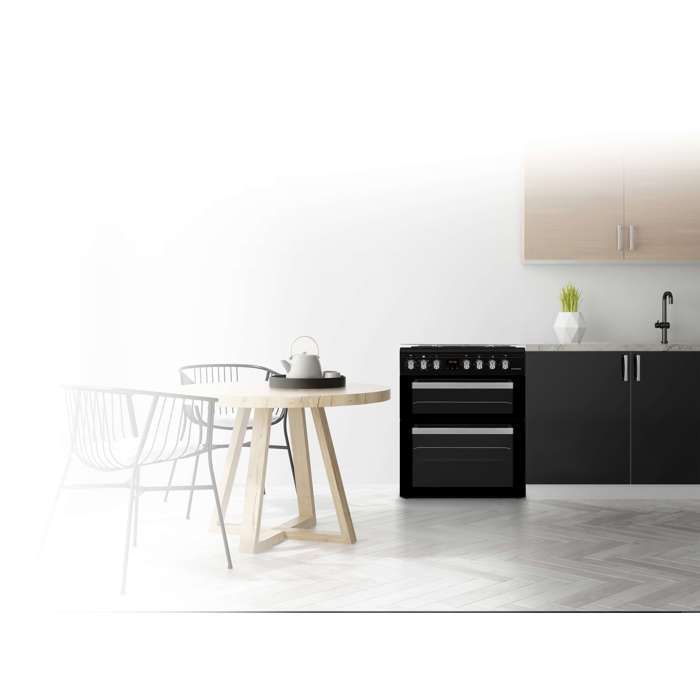 Schneider SCCG64DO-BM - Dubbele oven met 4 gaspitten, matzwart