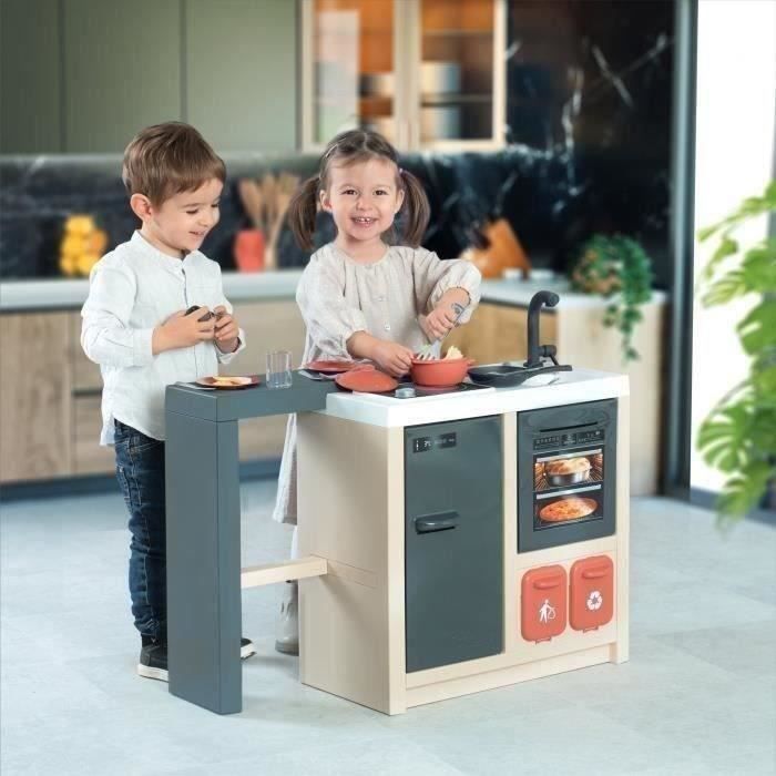 SMOBY - Cucina a isola - Design moderno - Superficie di gioco a 360° - Funzioni tradizionali - 23 accessori - Età 3+