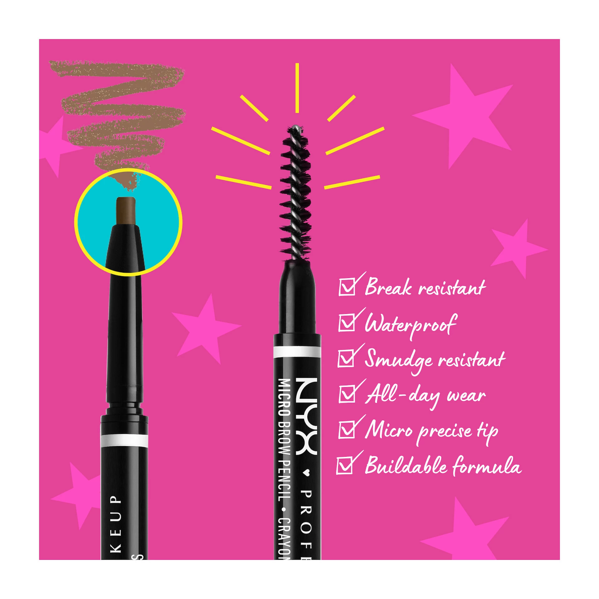 Olovka za mikro obrve pepeljasto smeđa - NYX Professional Makeup
