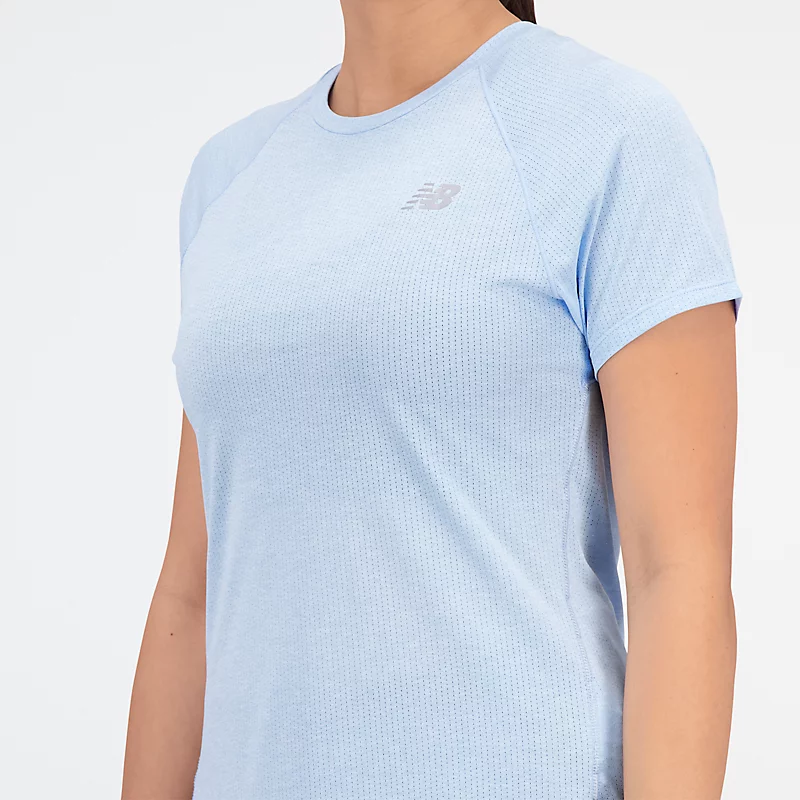 Camiseta feminina de manga curta Impact Run - Azul mesclado