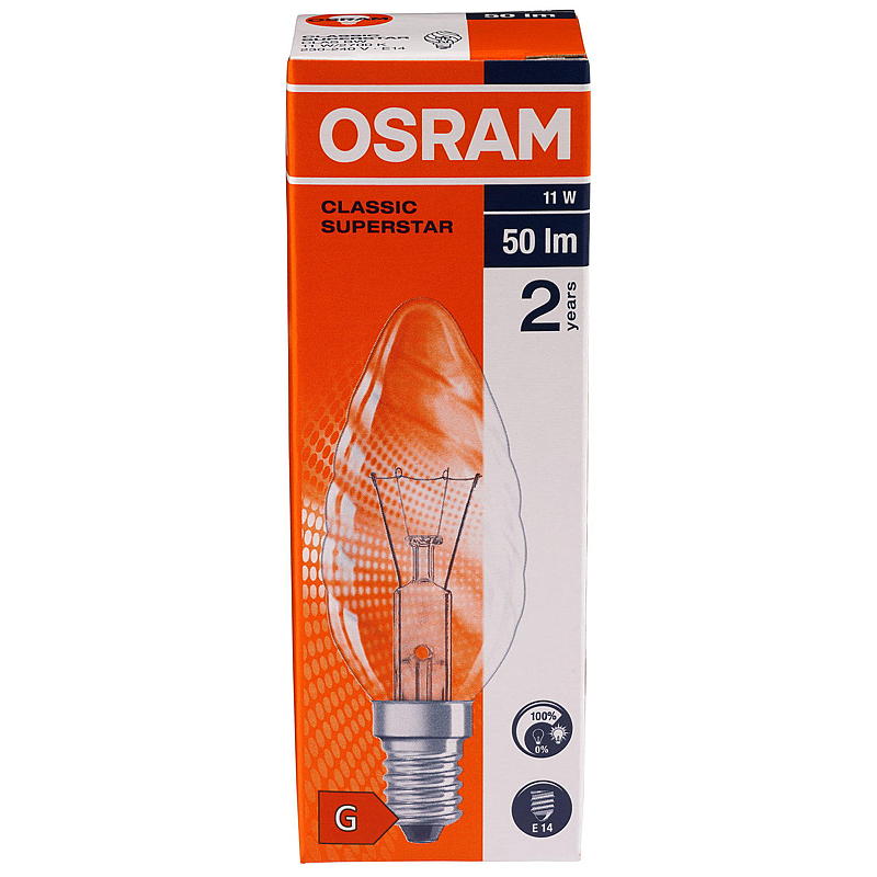 Osram pære 11W E14 Classic BW, Mignon Osram