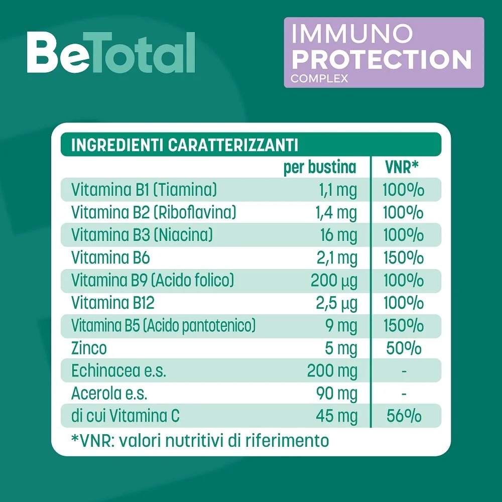 BE-TOTAL Be-Total Immuno Protection 14 sachets Complément alimentaire Défense immunitaire Vitamine B Zinc