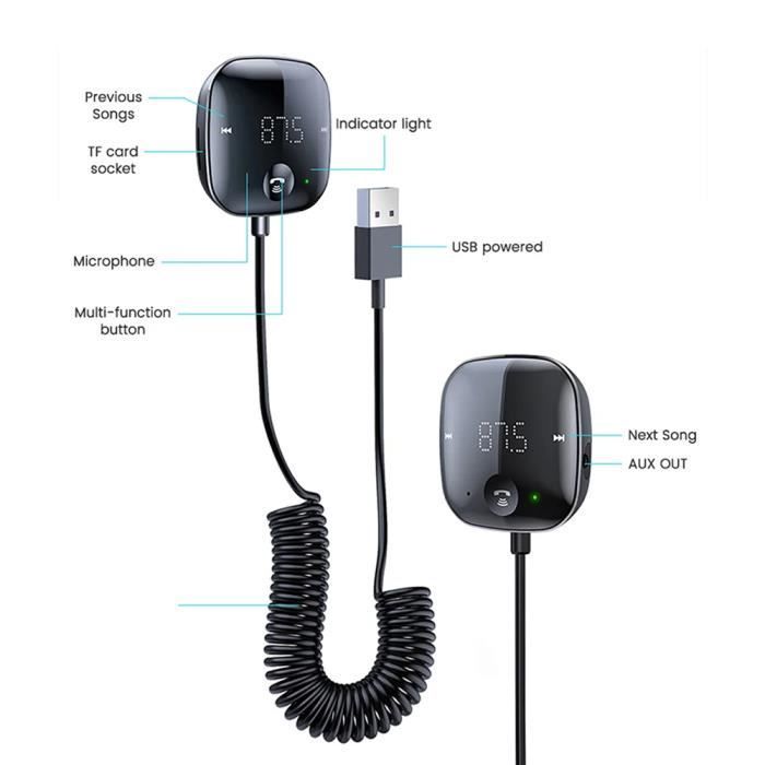 Adaptador Bluetooth - QINGQUE - S-25 - 5.0 - Kit manos libres - Conector de 3,5 mm