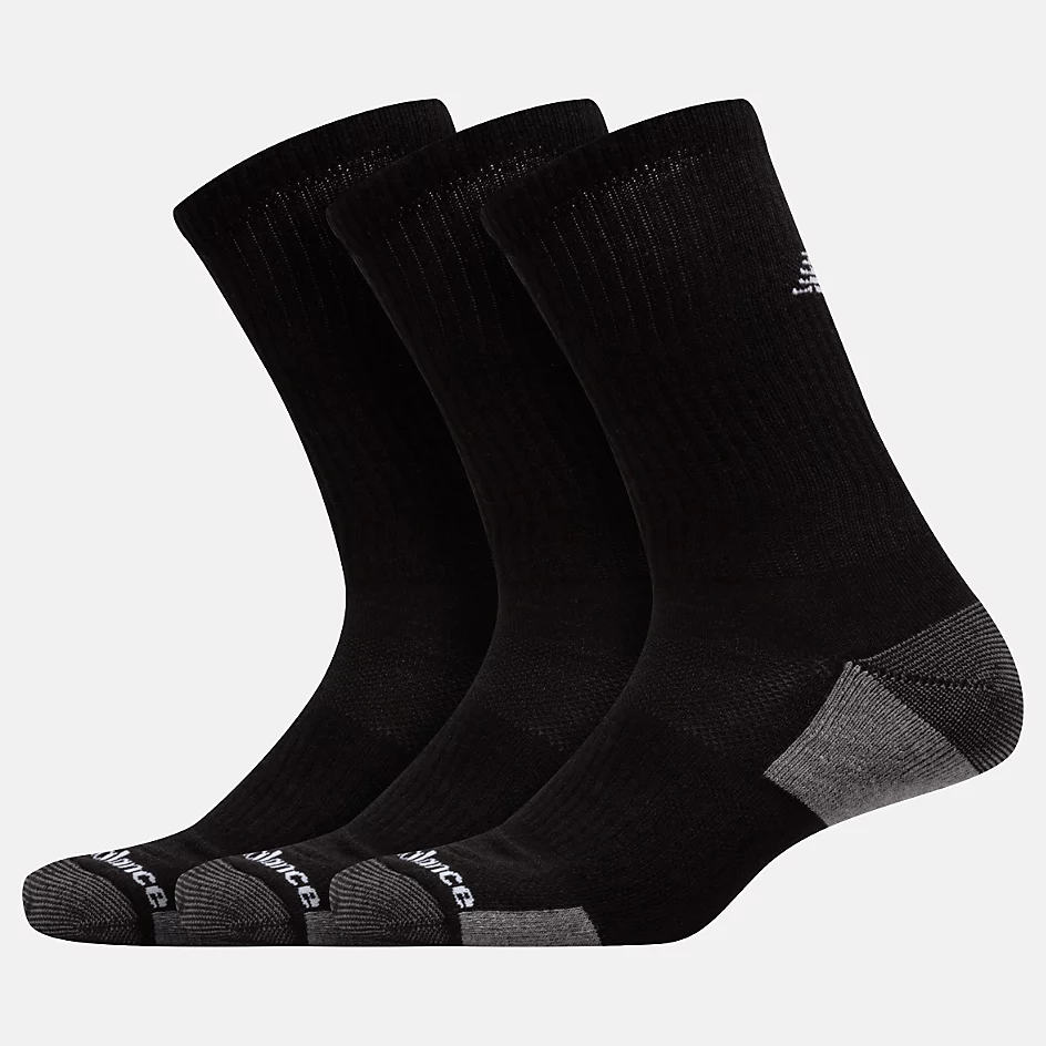Zestaw 3 par skarpetek unisex Essentials Cushioned Crew – CZARNY