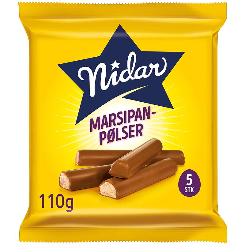 Nidar Marzipanwürste 5er-Pack 110 g, Nidar