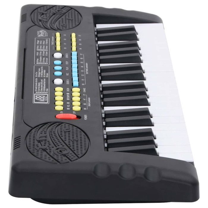 Teclado de piano eléctrico de 37 teclas y micrófono infantil.