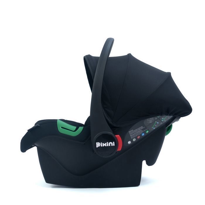 Poussette 3 en 1 Pixini Arizona - Jusqu'à 22 kg - Pack poussette, Nacelle, Siège auto, sac et nombreux accessoires - Noir/Or