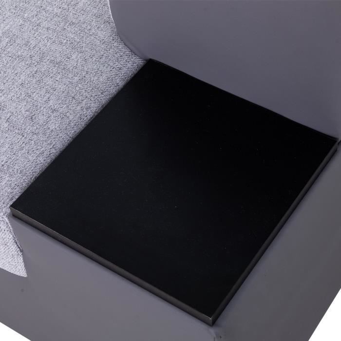 Omkeerbare hoekbank - 4/5 zitplaatsen - KELIO - Antraciet/grijze stof - 3 stoelen - 245 x 184 x 77/87 cm