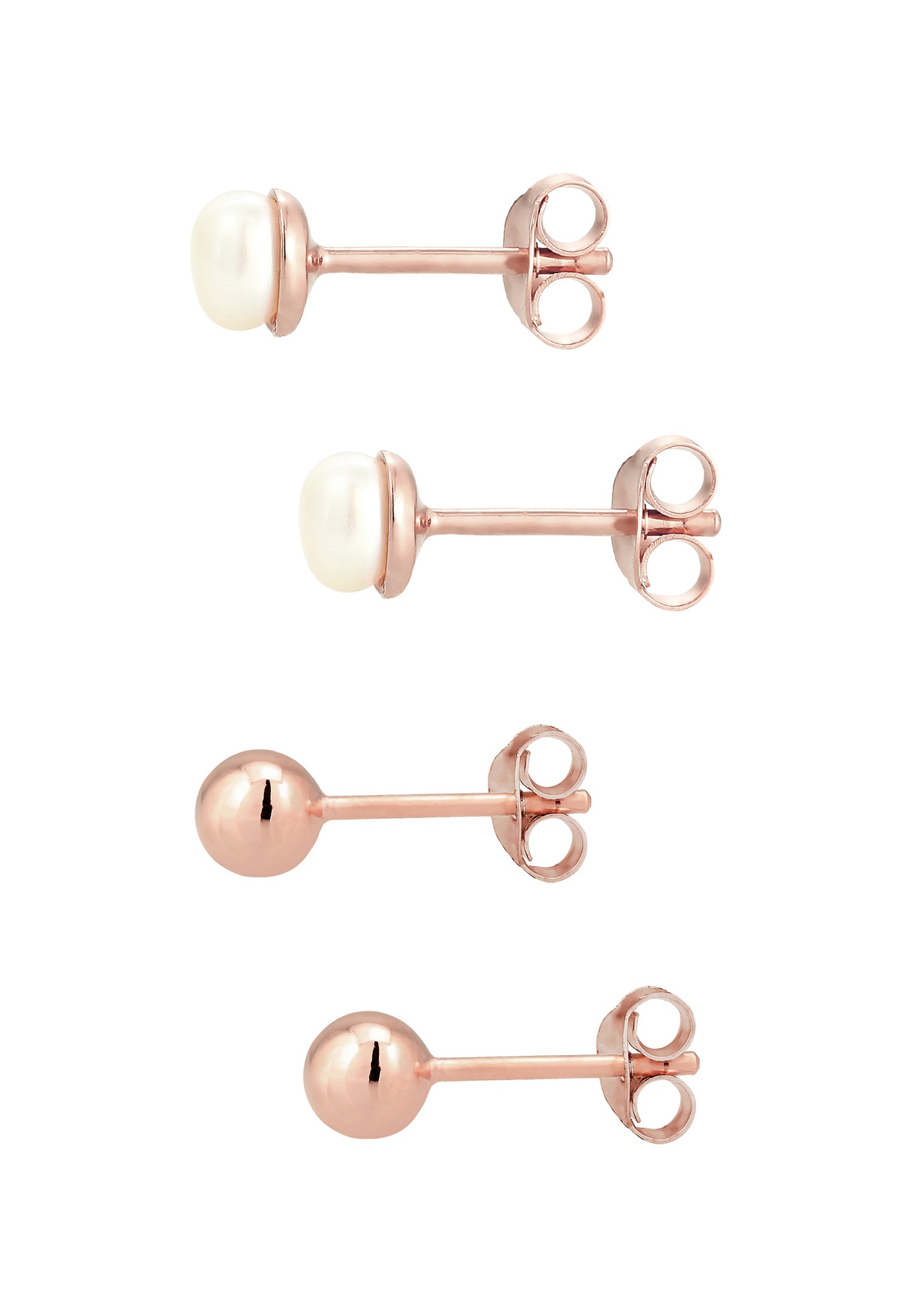 Elli Set avec Perle de Culture d'Eau Douce Basic Clous d'Oreille Femme (925/1000) Argent