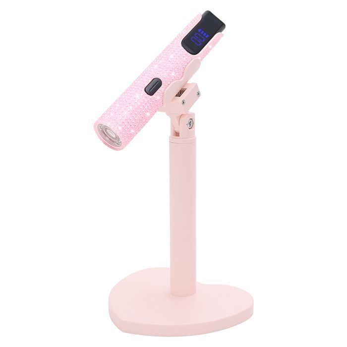 Mini lampe LED UV manucure portable, support flexible 360°, séchage rapide, nail art, lumière de poche pour ongles, Rose