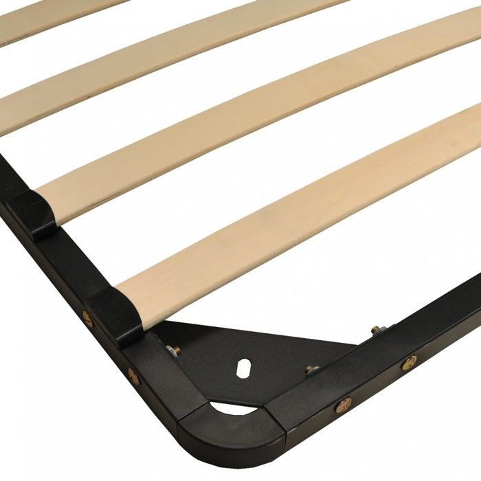 Base de cama metálica RENO 140x190 cm + 1 pata desmontable / Negra