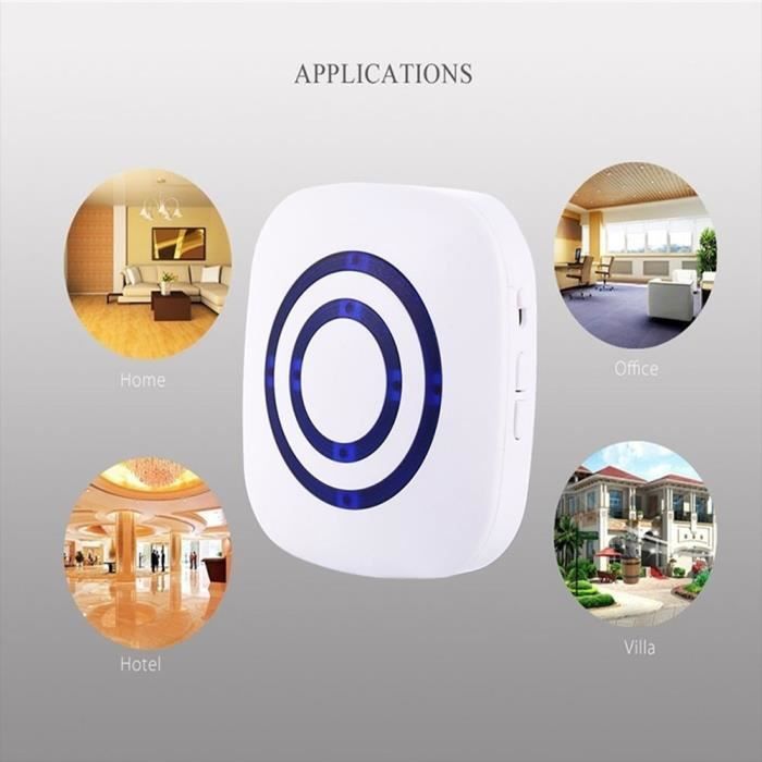Campanello senza fili con sensore di movimento PIR per casa, negozio, attività commerciale (bianco)