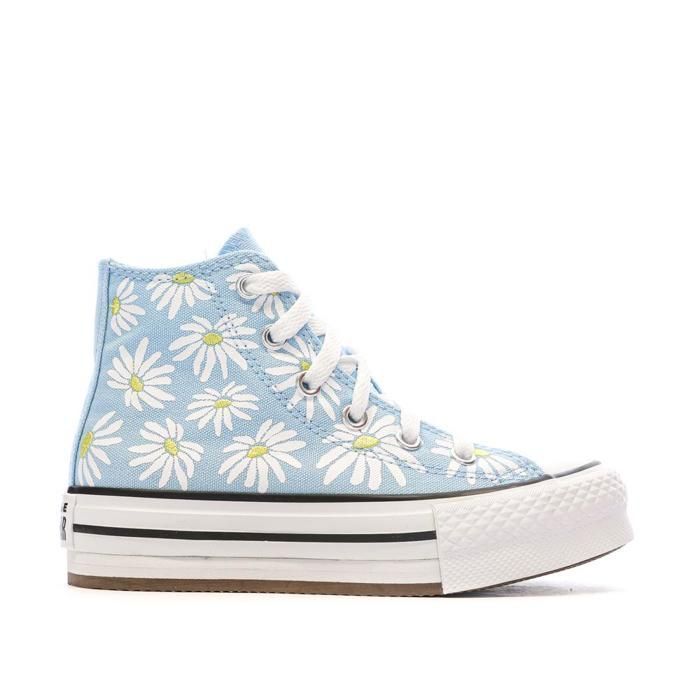Zapatillas Converse azules con estampado floral para niña