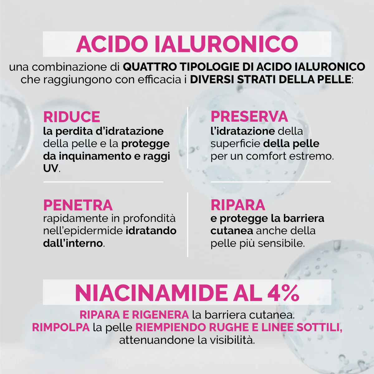 Creme Viso Aquafull - Gel viso idratante, Siero viso idratante