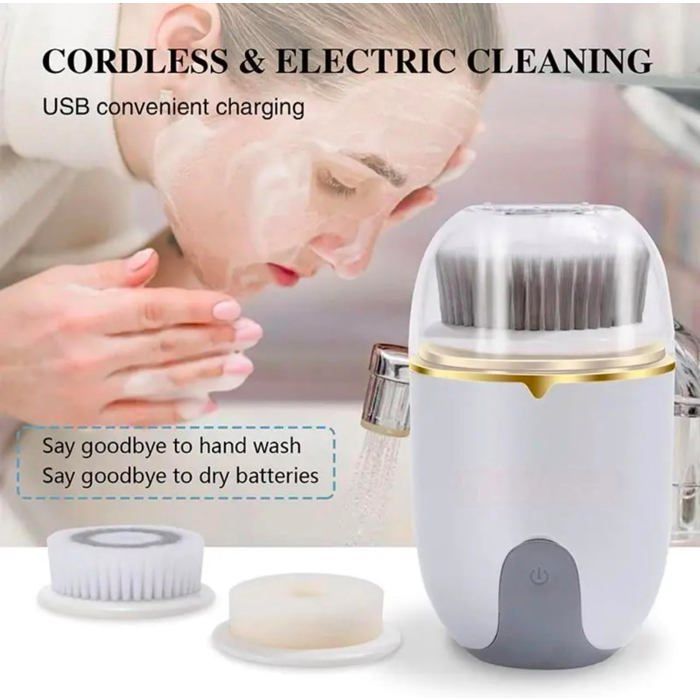 Brosse pour le visage, nettoyage en profondeur des pores, brosse de nettoyage électrique avec 3 embouts