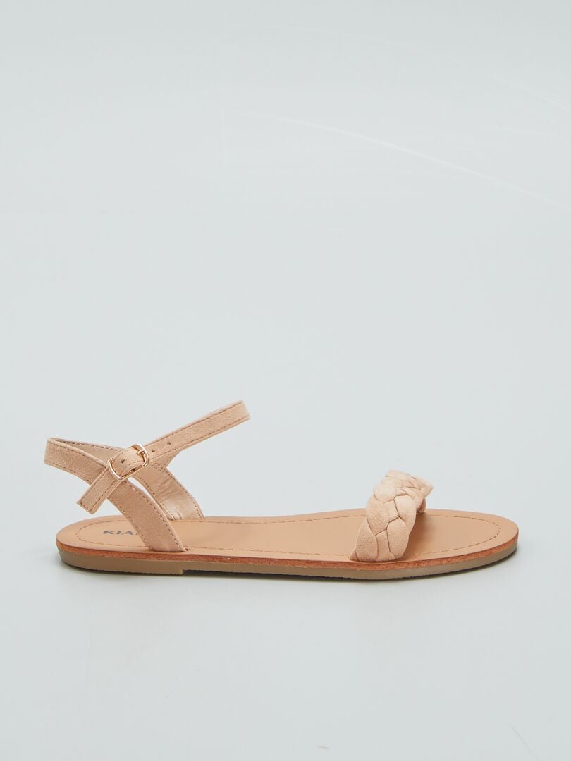 Sandalen met gevlochten bandjes - ROZE