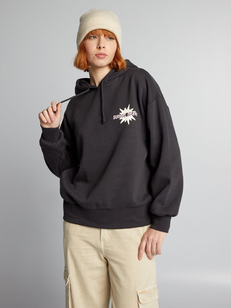 Hoodie met print - BLAUW
