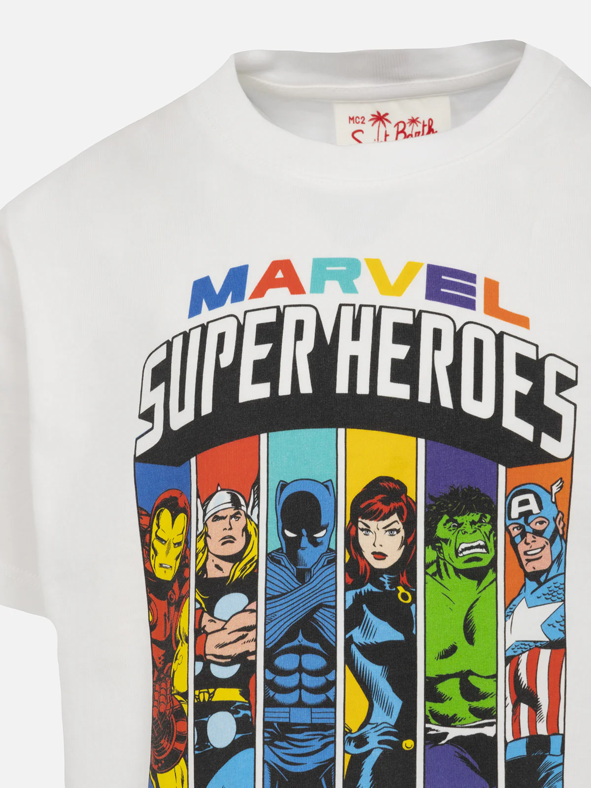 T-shirt da bambino in cotone con stampa dei super eroi Marvel | EDIZIO