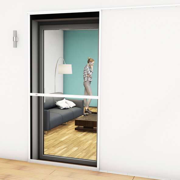Insect screen aluminum sliding door Comfort 120 x 240 cm, white