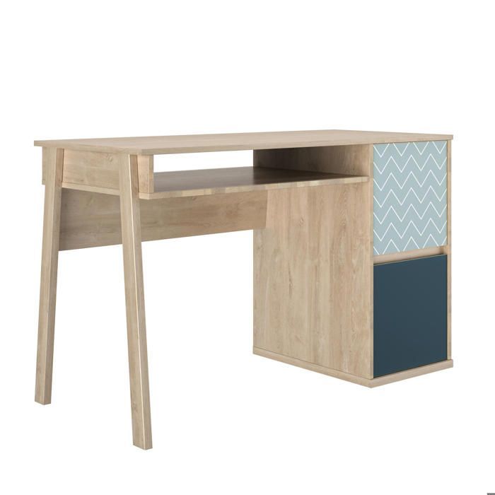 Escritorio con 1 nicho y 2 puertas - GAMI - LARVIK - Marrón - Madera - Moderno