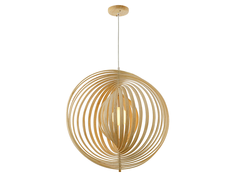 Lampa wisząca Brava drewniana beżowa