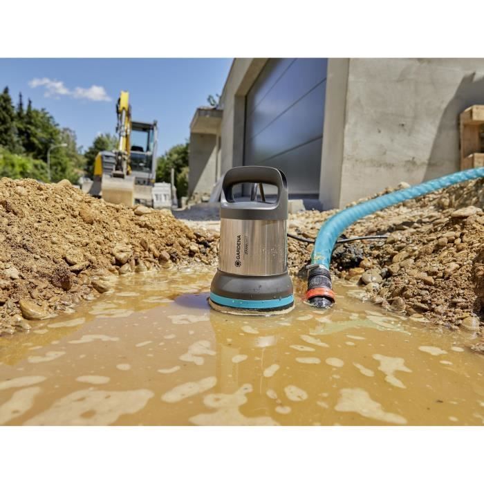 Pompa di drenaggio acque sporche GARDENA 25000L 1100W – Portata massima 25000 l/h e pressione massima 1,1 bar – Garanzia estesa di 5 anni (9046-20)