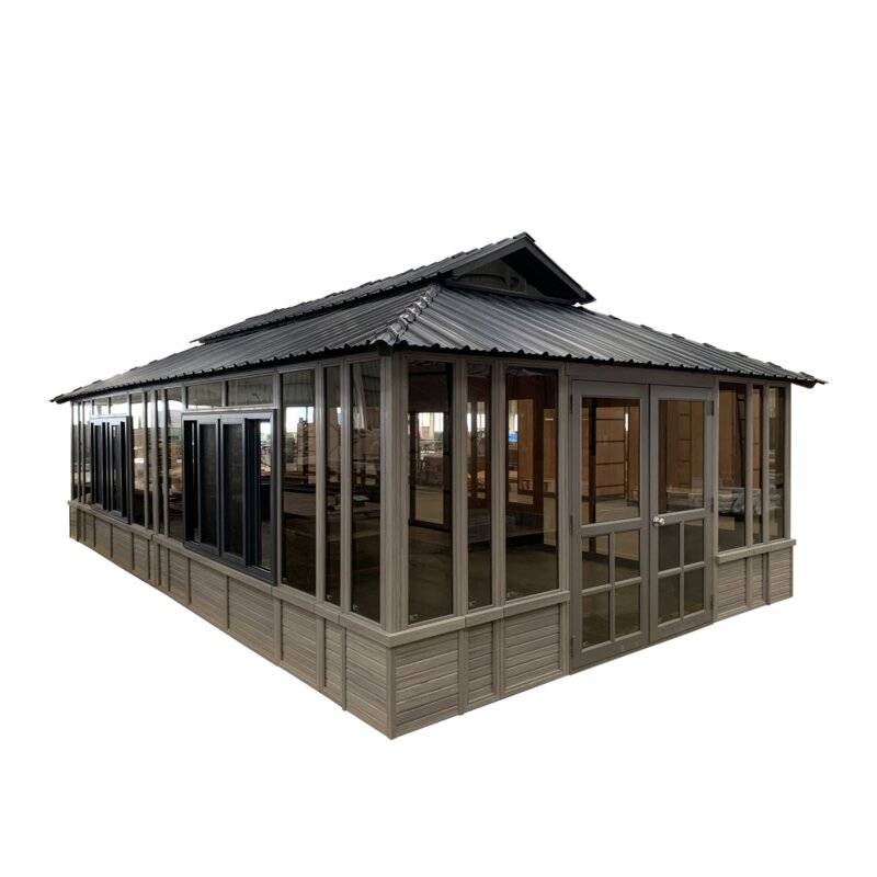 28 Fuß breit x 15,5 Fuß tief, Gartenpavillon aus Massivholz