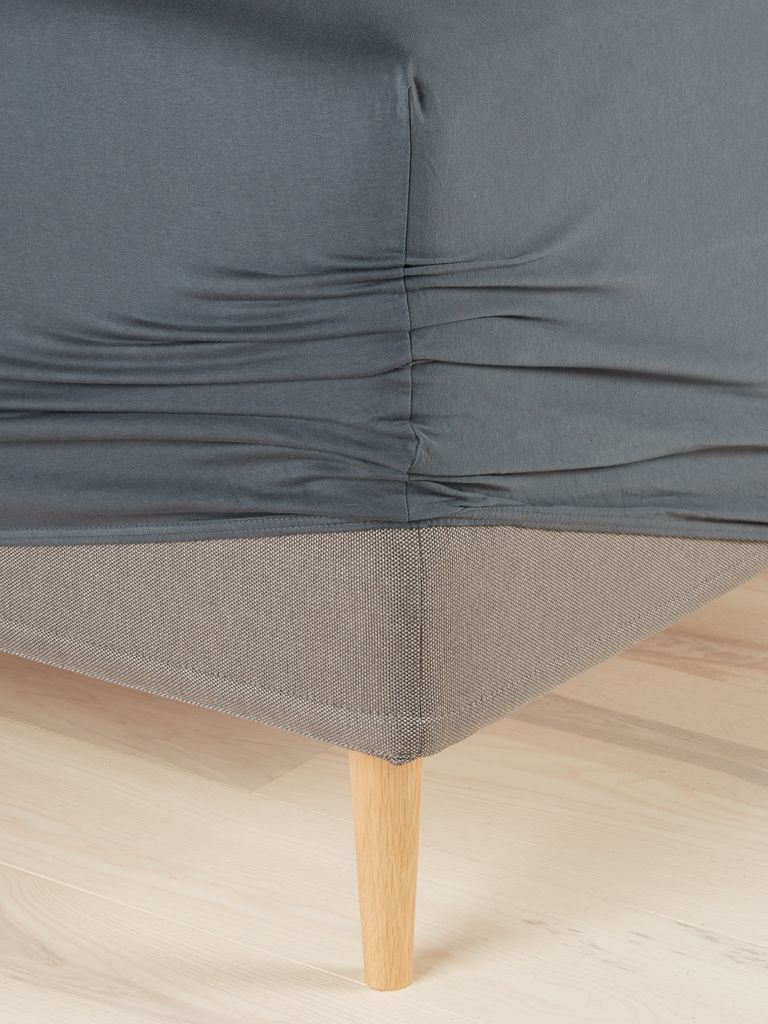 JETTE zelta krāsas palags ar gumiju Džersijs JETTE 75x200x35cm pelēks