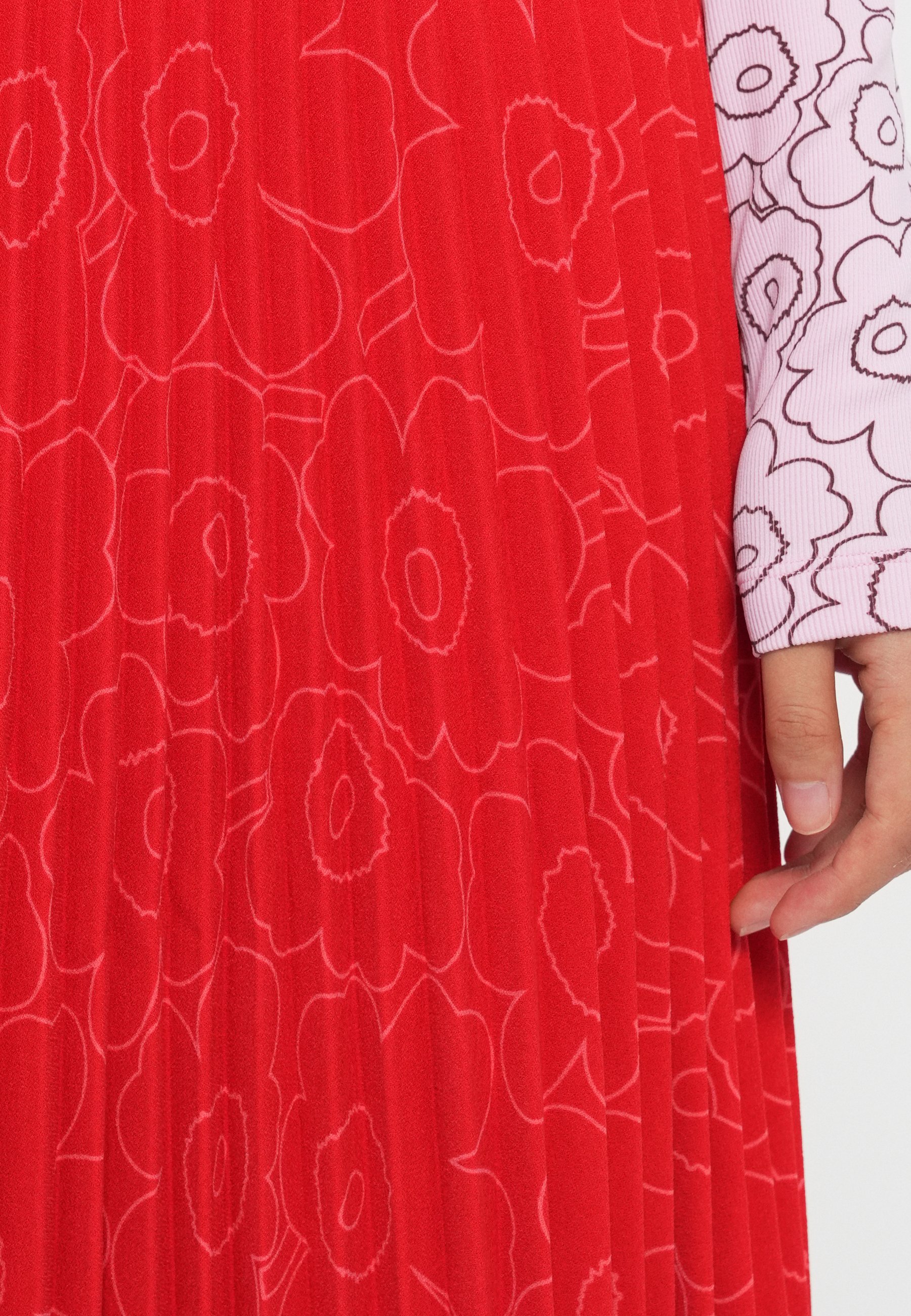 Marimekko VENDA PIIRTO UNIKKO - Saia plissada - vermelho/vermelho brilhante