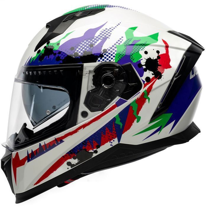 Casco integral para moto MOTOBLOUZ EROS JOKR con visera solar | Homologado ECE 22.06 | Pinlock incluido | Blanco brillante |