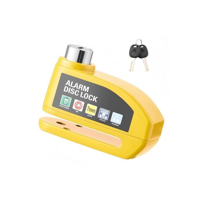 Candado de disco TOPESCT para motocicleta, alarma de 110 dB, candado antirrobo para motocicletas, scooters y bicicletas, 2 llaves, color naranja.