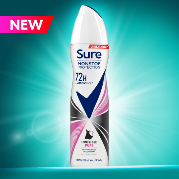 Sure antiperspirantas-dezodorantas aerozolis Nonstop Invis Pure 250 ml