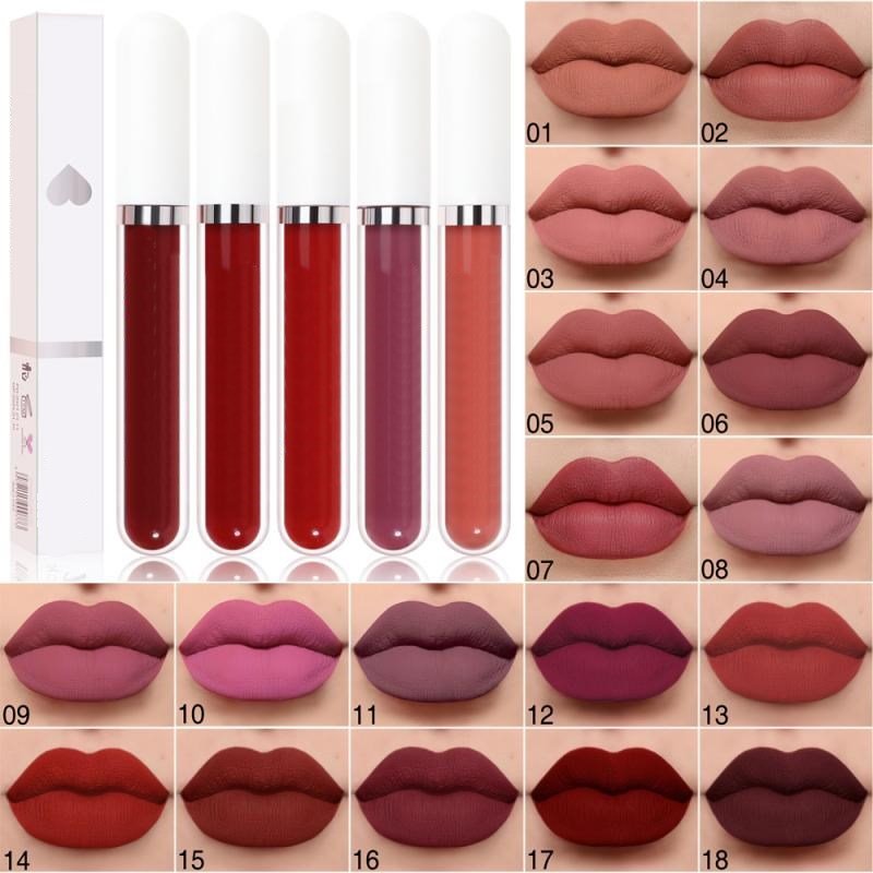 Gloss à lèvres waterproof longue tenue, 18 couleurs, baume à lèvres hydratant, fini velours mat, maquillage sexy pour les lèvres, cosmétique femme TSLM1