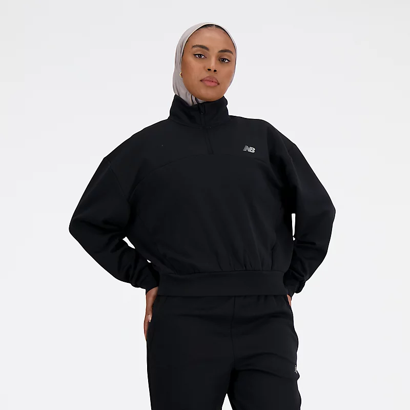 Kobieca dzianinowa bluza z obszernym zamkiem błyskawicznym Femme Tech Knit - CZARNY