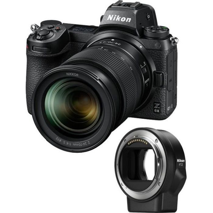 Fotocamera mirrorless full-frame NIKON Z6 II + obiettivo Z 24-70mm f/4 S - Nero - Garanzia di 3 anni + adattatore FTZ