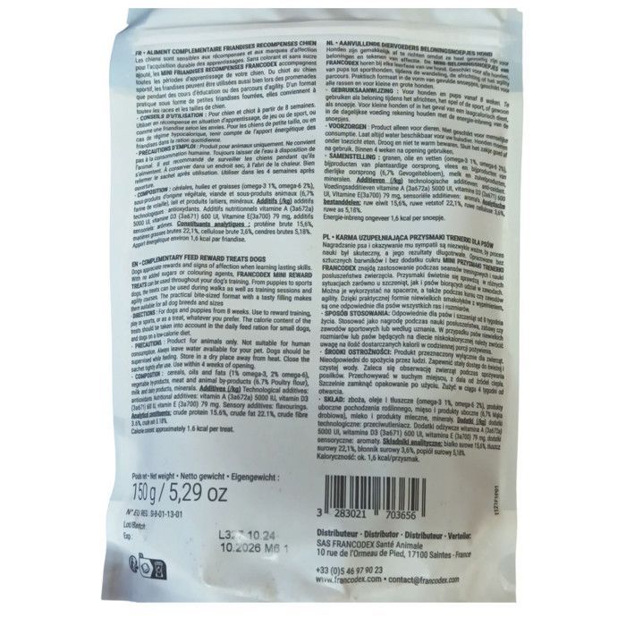 Mini salmon-flavored treats/rewards 150g for dogs and puppies - Francodex