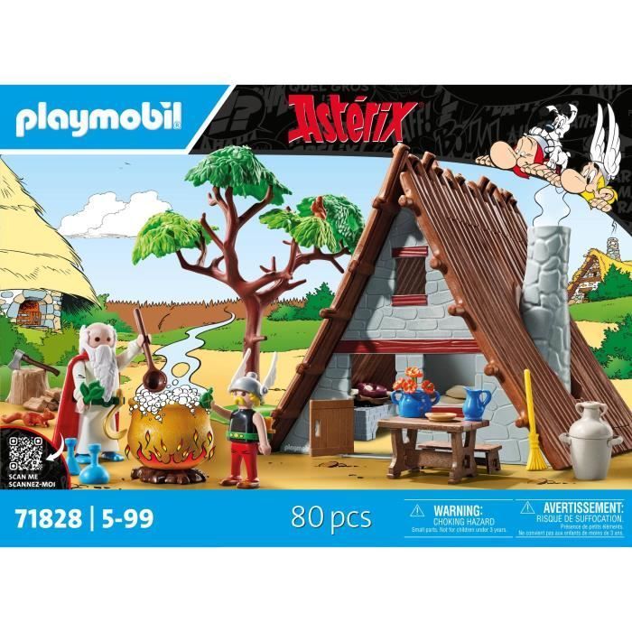 PLAYMOBIL 71828 Asterix' hut met Getafix, Asterix, stripfiguren, 80 onderdelen, geschikt voor kinderen vanaf 5 jaar