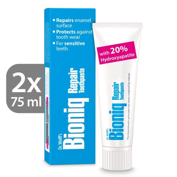 Dentifricio senza fluoro Dr. Wolff's Bioniq Repair 2x 75ml