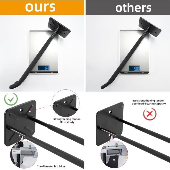 Ganchos para garaje – 2 unidades – Organizador de herramientas resistente – Etiqueta para montaje en pared