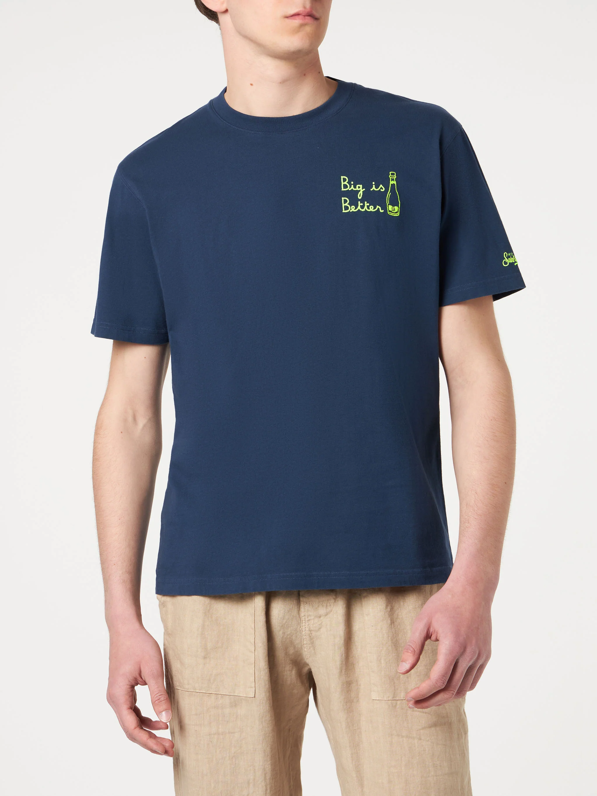 „Big is Better“ Herren-T-Shirt mit Stickerei vorne