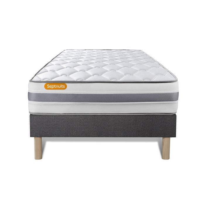 Matelas + sommier  90x200 Memo Spring Ressorts ensachés 3 zones de confort MAXI épaisseur