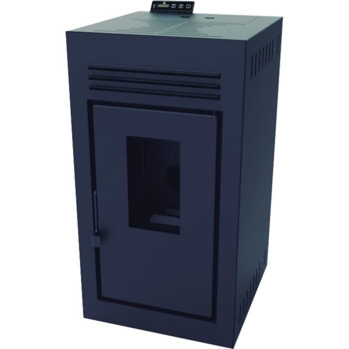 Estufa de pellets FM BP-CH1 de 7,5 kW, color negro.