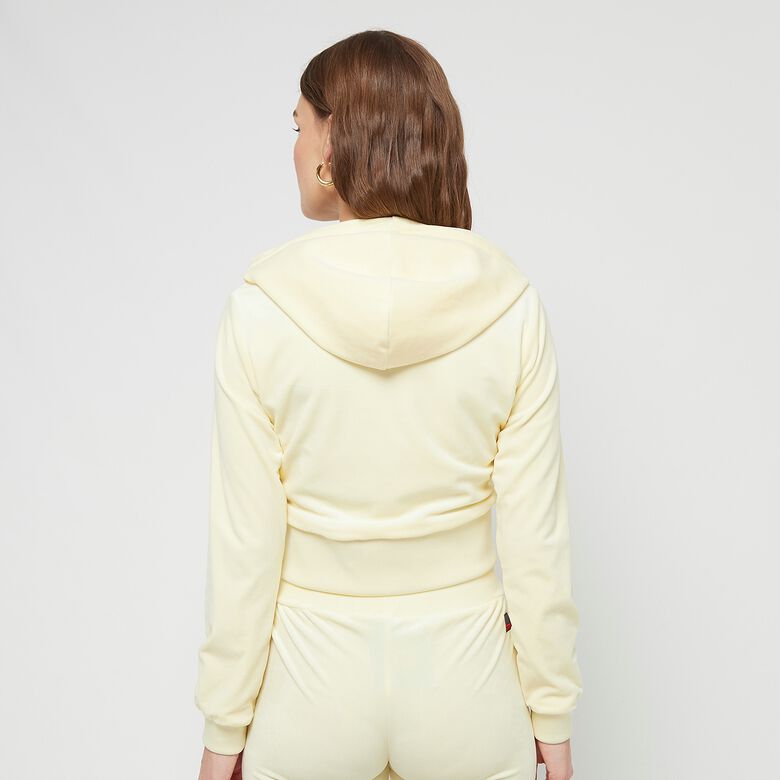 Velours-Kapuzenjacke mit Reißverschluss