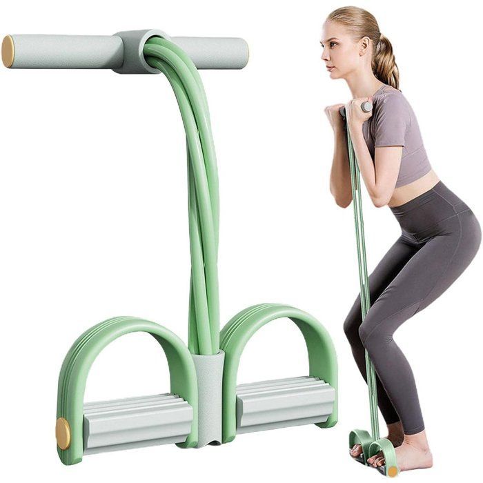 Buikspiertrainingsapparaat - Sit-up - Spierversterking - 4 buizen - Elastisch koord - Sportuitrusting - Vormgeven