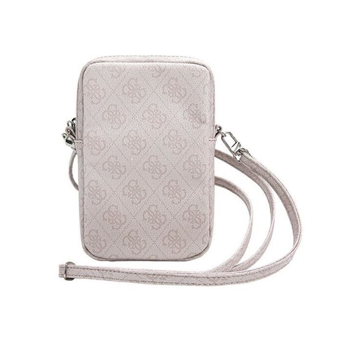 Funda para móvil - Guess - 4G Triangle Zip - Rosa - Piel Saffiano - Correa ajustable