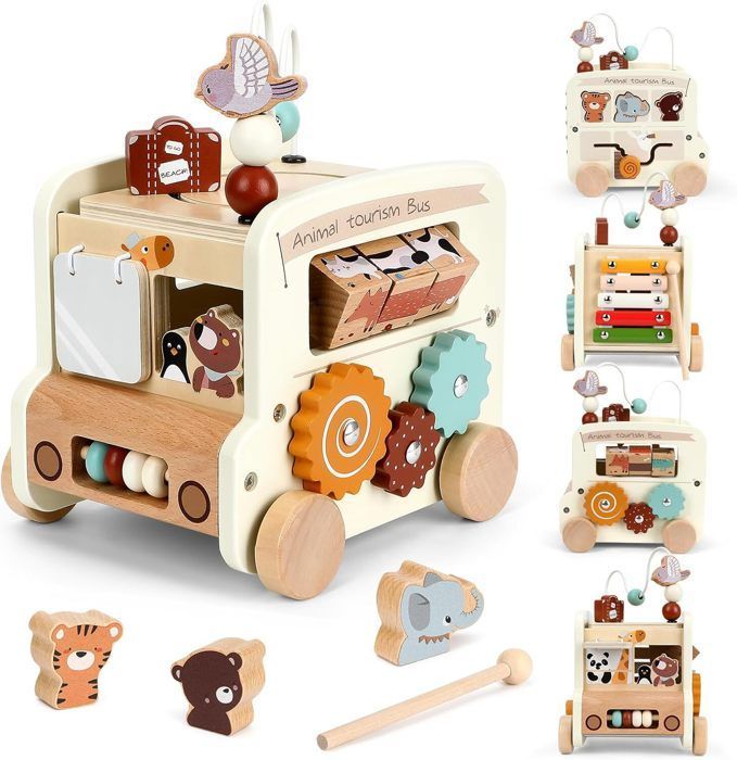 Jouet Montessori - Cube d’Activités 8 en 1 - Éveil Intellectuel - Motricité Fine - Multicolore