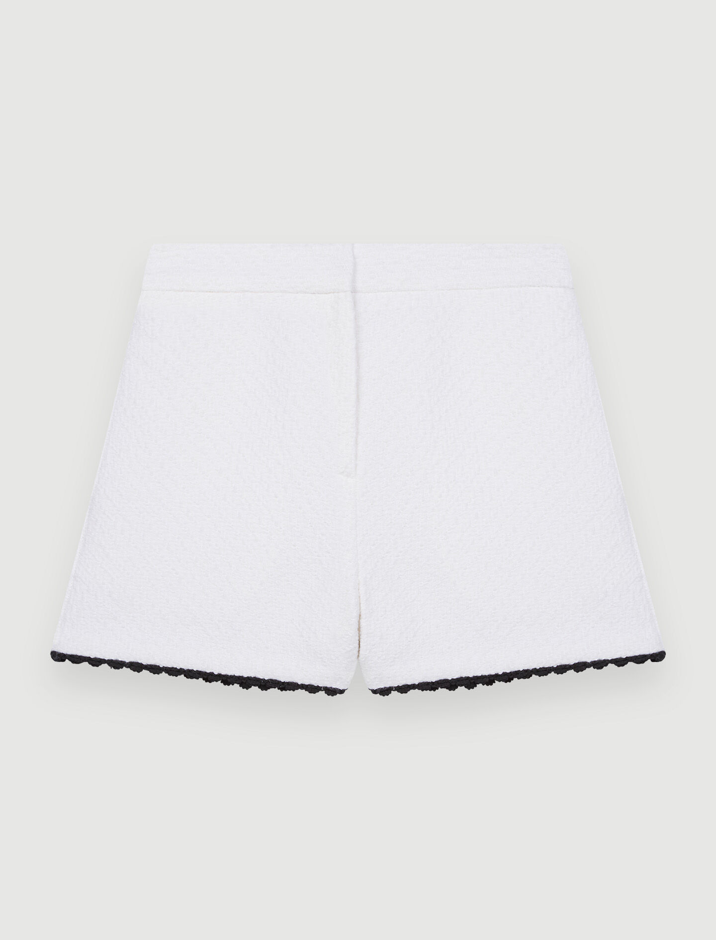 Pantaloni scurți din tweed contrastant - brut