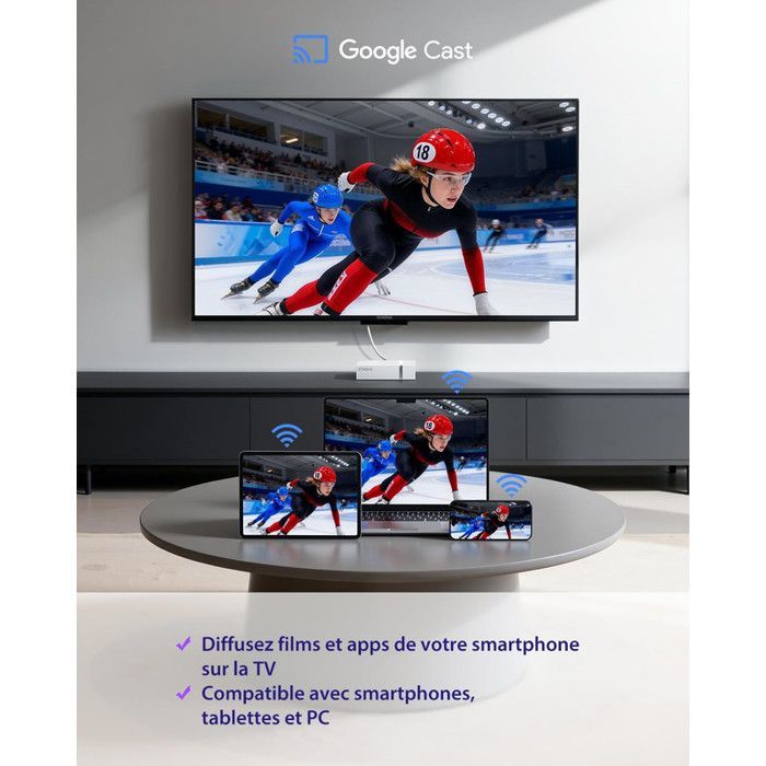 STRONG - LEAP-S3+V2 - Streaming Box Google TV 4K - Chromecast - Wifi - Bluetooth -Assistant Vocal Google - Dolby Atmos/Vision - HDR