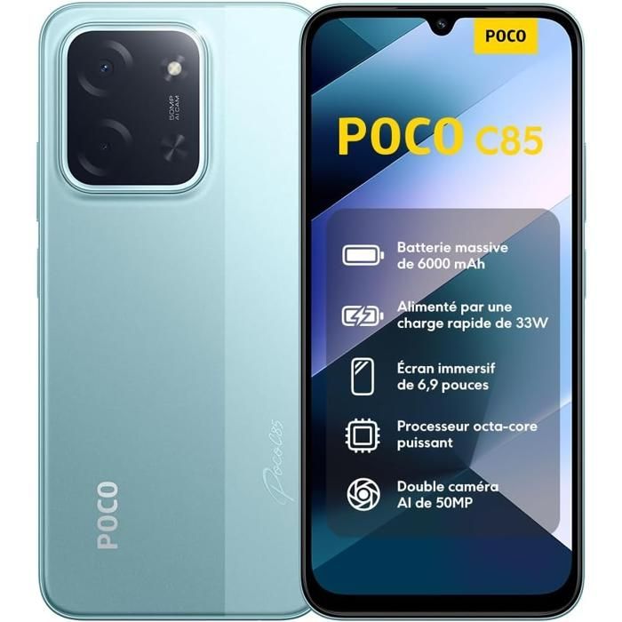 Smartphone - XIAOMI - POCO C85 - 8 GB de RAM - 256 GB de almacenamiento - Verde