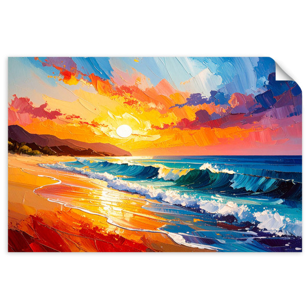 Plakat samoprzylepny Feeby Plaża Morze Krajobraz jak malowany 30x20